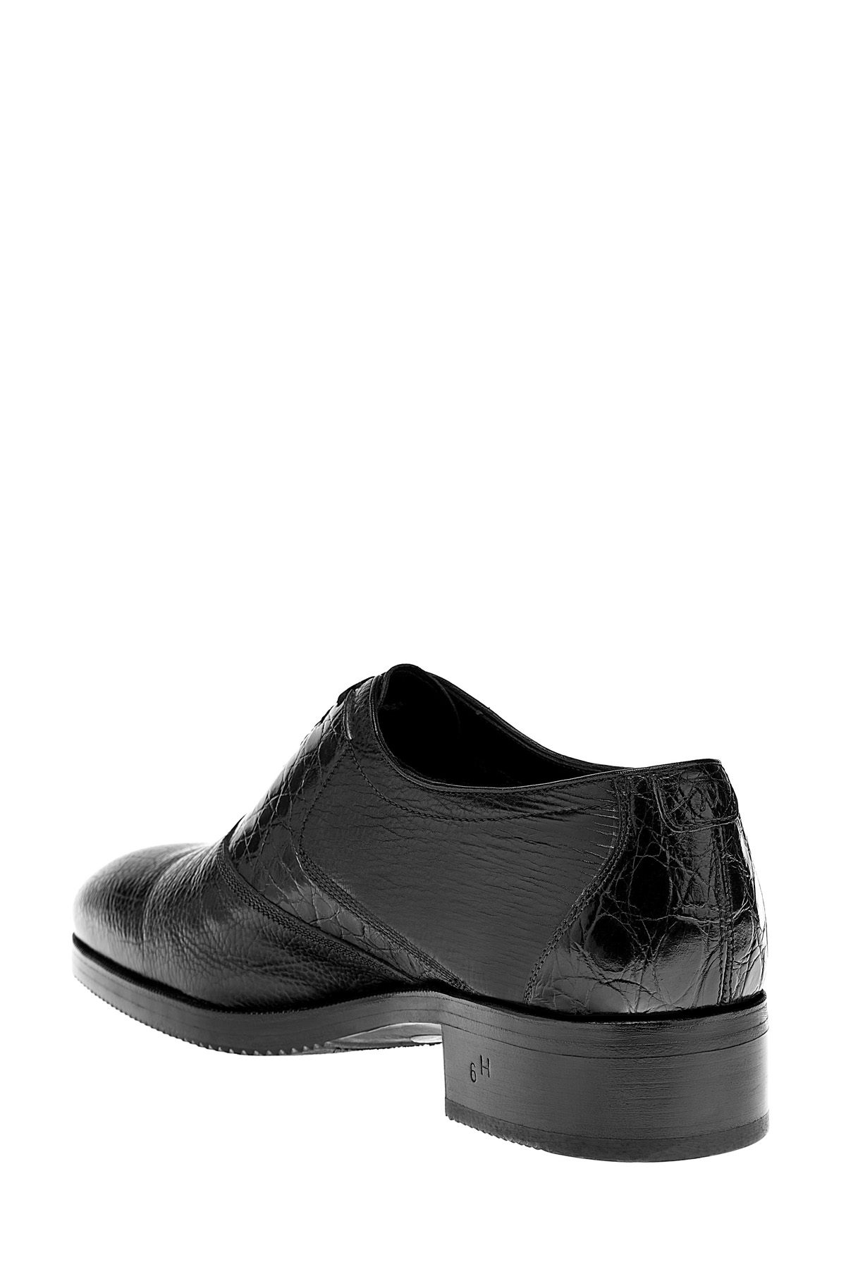 Туфли-оксфорды из фактурной зернистой кожи с подкладкой из меха ARTIOLI, цвет черный, размер 39;40 - фото 4